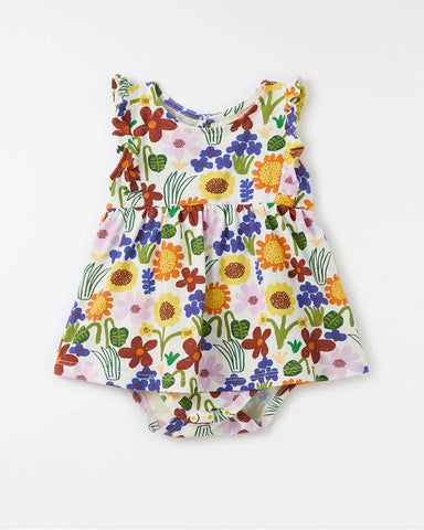 VESTIDO BEBE MALHA JARDIM DE INVERNO ESTAMPADO
