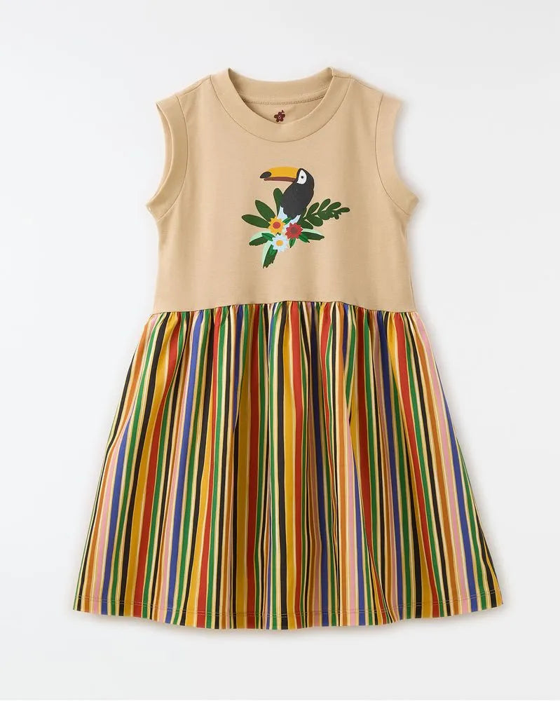 VESTIDO SILK CORES DO TUCANO FARM CAQUI