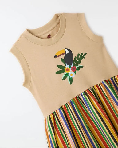 VESTIDO SILK CORES DO TUCANO FARM CAQUI
