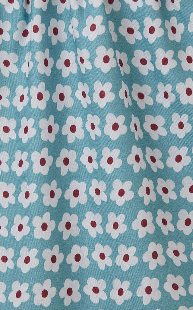 VESTIDO LISTRA FLOR FABULA AZUL CLARO