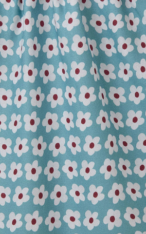 VESTIDO LISTRA FLOR FABULA AZUL CLARO