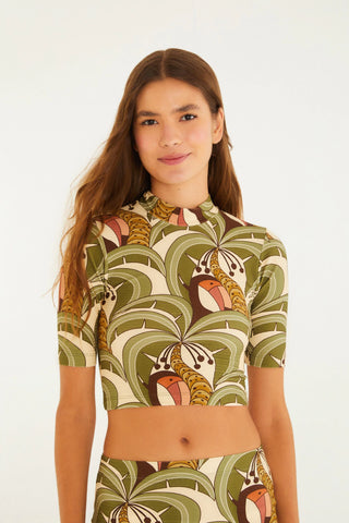 BLUSA CROPPED BANANADA DE TUCANO FARM VERDE
