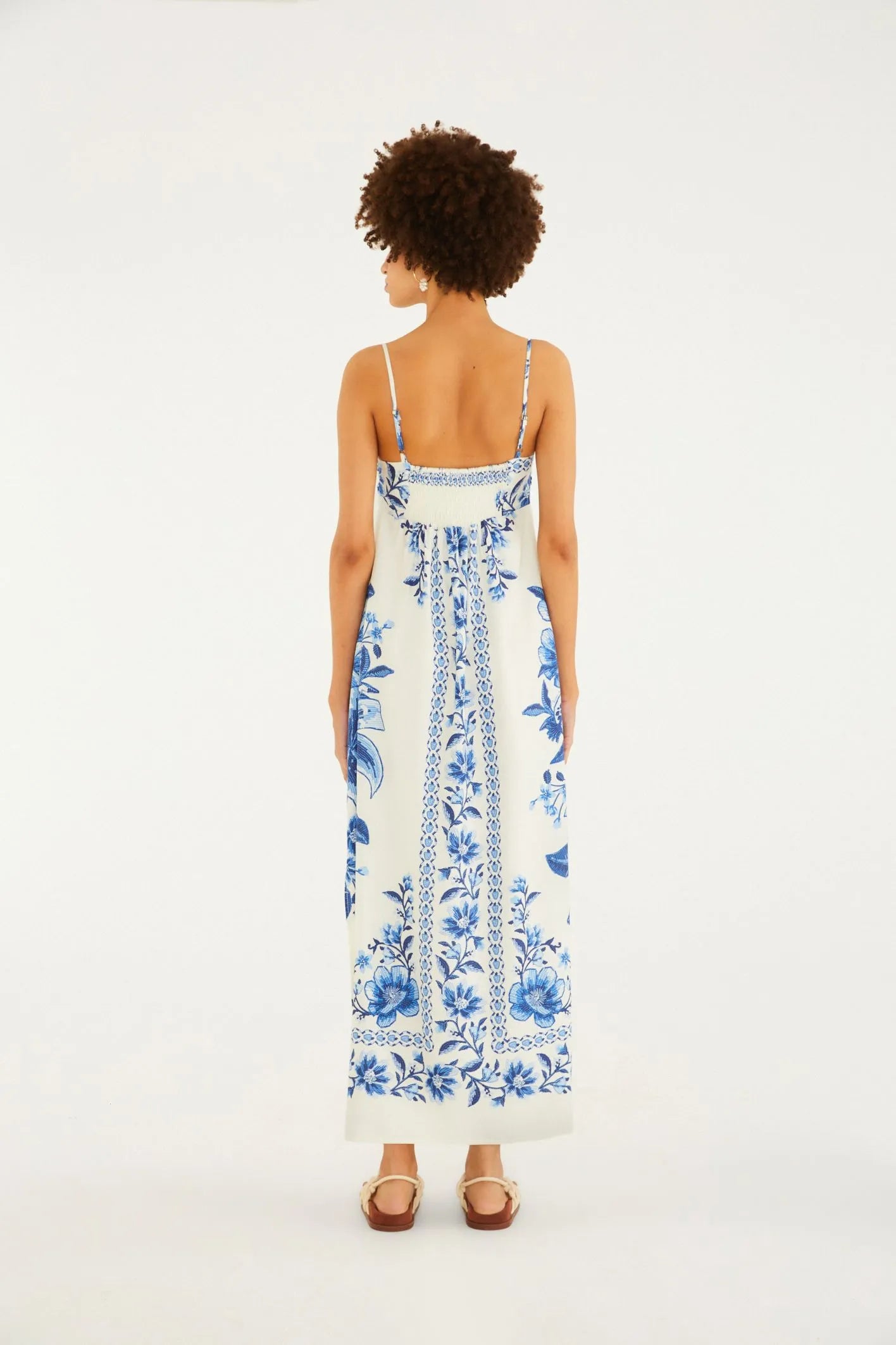 VESTIDO CROPPED FRUTA DE VERAO FARM BRANCO/AZUL