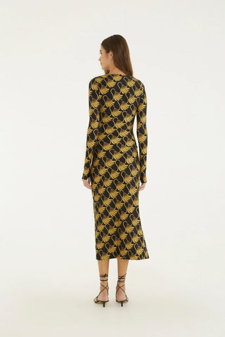 VESTIDO MIDI BANANA TASSEL MINI FARM PRETO