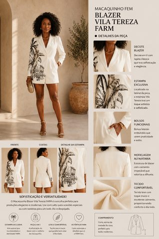 MACAQUINHO FEM BLAZER VILA TEREZA FARM OFF WHITE