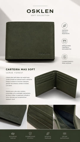 CARTEIRA MAS SOFT OSKLEN VERDE FOREST