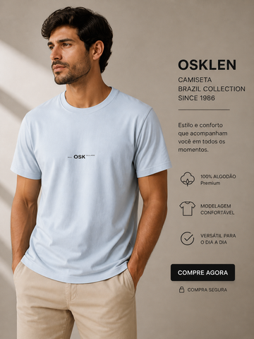 CAMISETA MAS MC REGULAR VINTAGE OSKLEN AQUA MARINE
