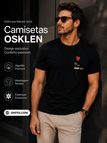 CAMISETA MAS MC SLIM VINTAGE SK8 ROSE PRETO