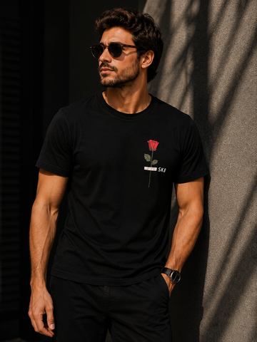 CAMISETA MAS MC SLIM VINTAGE SK8 ROSE PRETO