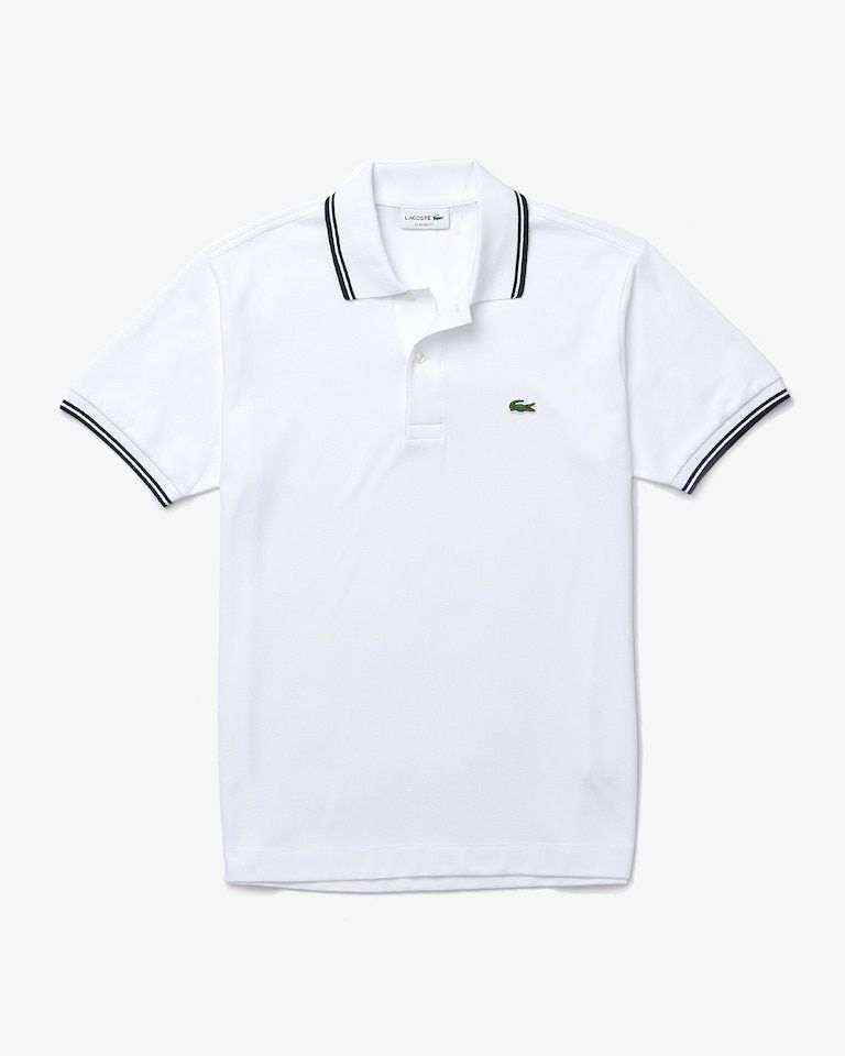 POLO MASC MC DET GOLA LACOSTE BRANCO 522