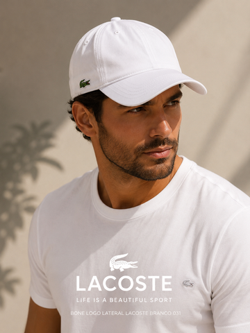 BONE LOGO LATERAL LACOSTE BRANCO 001