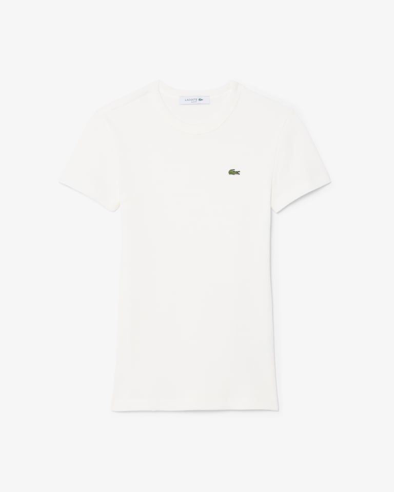 BLUSA MC FEM CANELADA LACOSTE BRANCO 70V