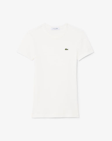 BLUSA MC FEM CANELADA LACOSTE BRANCO 70V