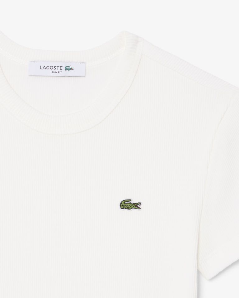 BLUSA MC FEM CANELADA LACOSTE BRANCO 70V