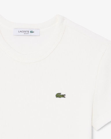 BLUSA MC FEM CANELADA LACOSTE BRANCO 70V
