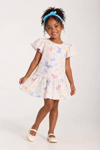 VESTIDO JUMPER TRICOL ESTAMP MANGA EVASE OFF WHITE