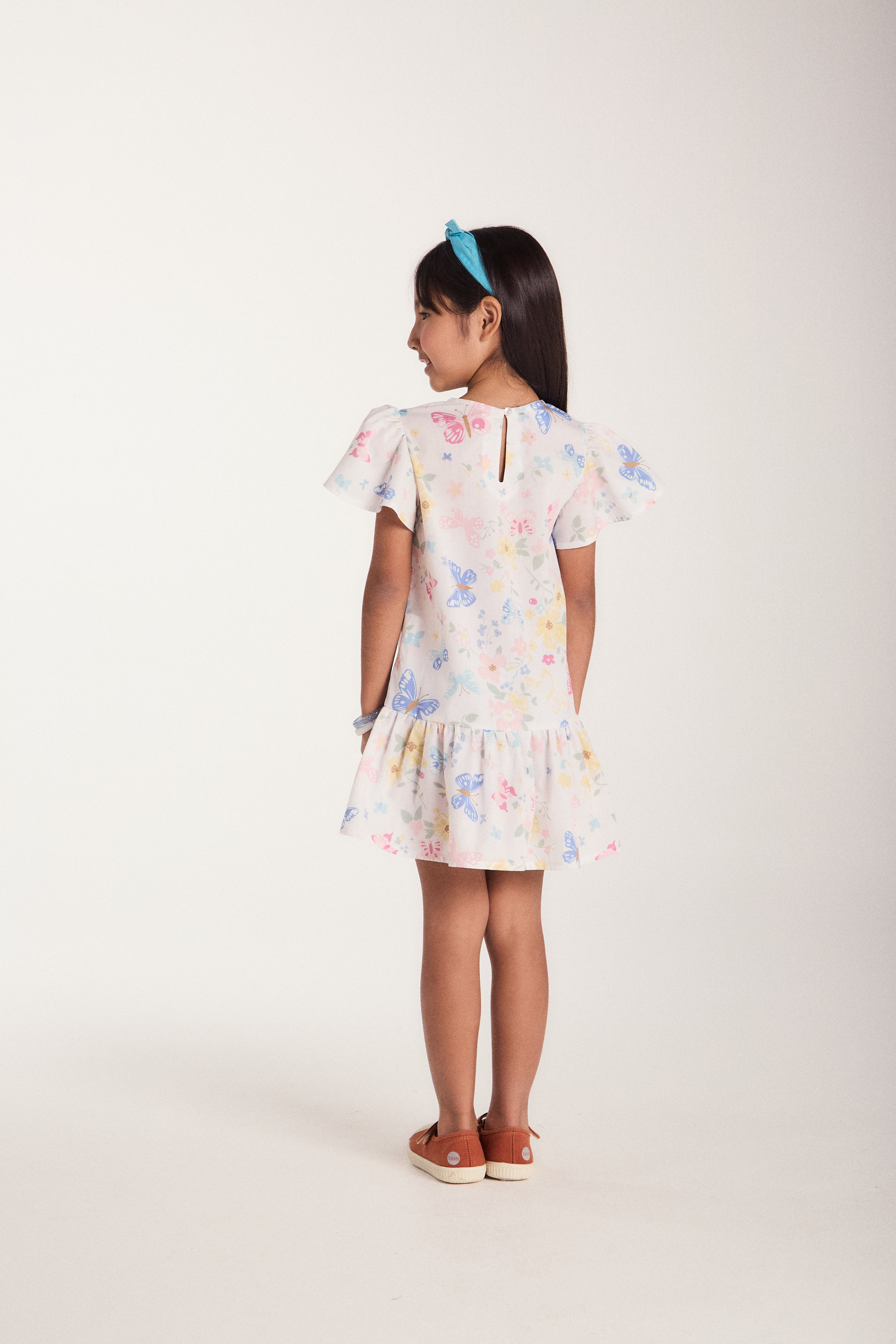 VESTIDO JUMPER TRICOL ESTAMP MANGA EVASE OFF WHITE