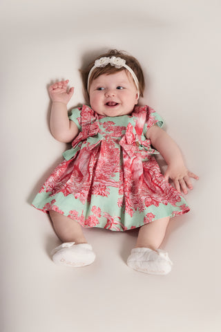 VESTIDO BB ESTAMPADO TRICOLINE VERDE TURQUESA
