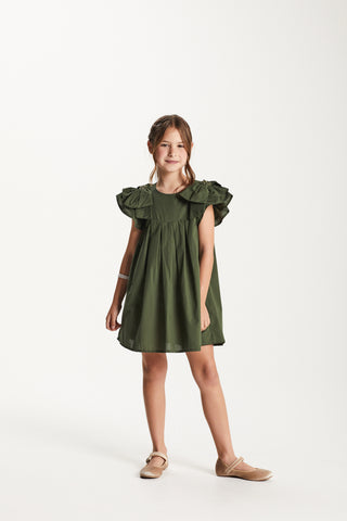 VESTIDO JUMPER TRICOLINE C PREGAS VERDE OLIVA