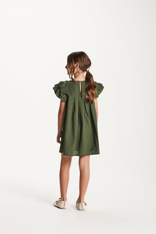 VESTIDO JUMPER TRICOLINE C PREGAS VERDE OLIVA