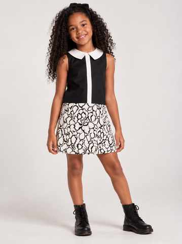 VESTIDO TRICOL DET GOLA REC BARRA RENDA PRETO
