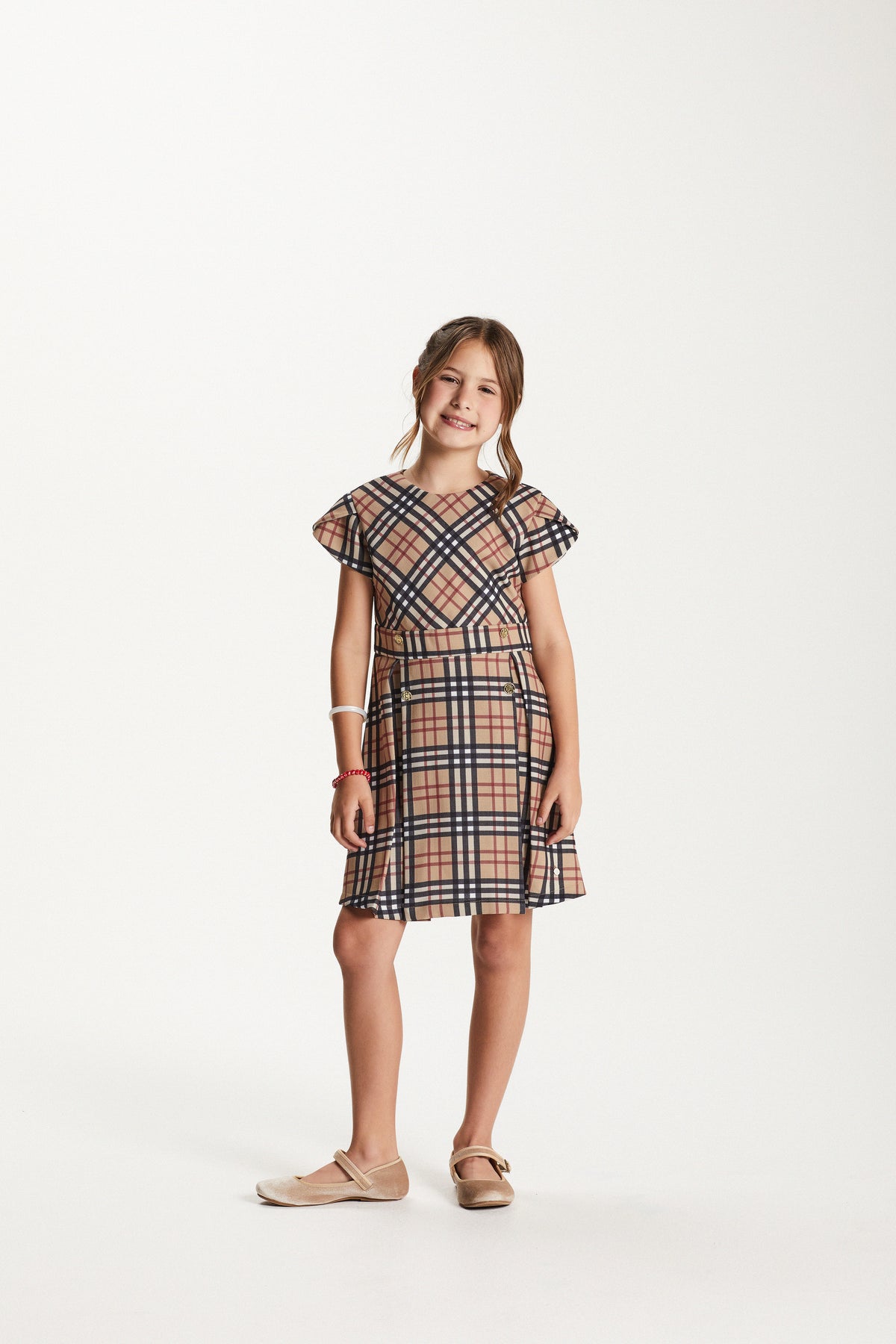 VESTIDO JUMPER EM LINHO ESTAMPADO BEGE CLARO