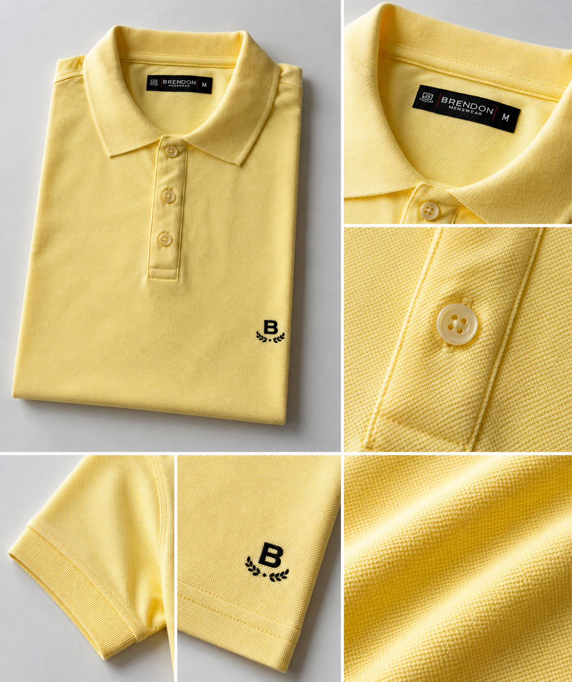 POLO MAS MC PIQUET BRENDON AMARELO