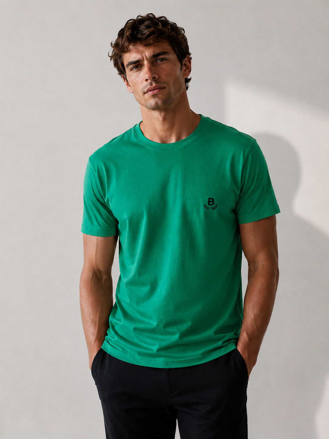 CAMISETA MC MAS 100 ALGODAO BRENDON VERDE BANDEIRA