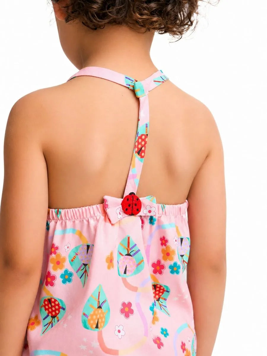 CONJ FEM BL E SHORT POP JOANINHA ROSA/VERDE
