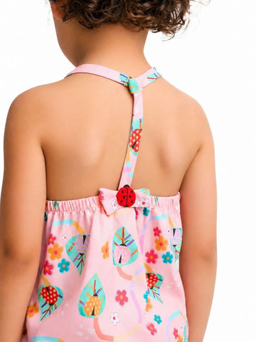 CONJ FEM BL E SHORT POP JOANINHA ROSA/VERDE