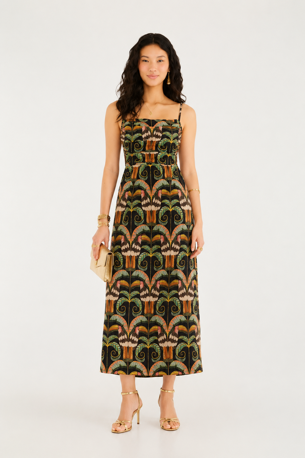 VESTIDO LONGO TUCANO REAL FARM PRETO