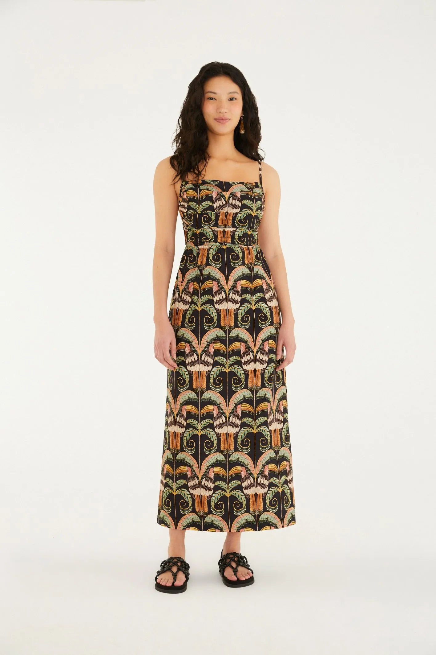 VESTIDO LONGO TUCANO REAL FARM PRETO