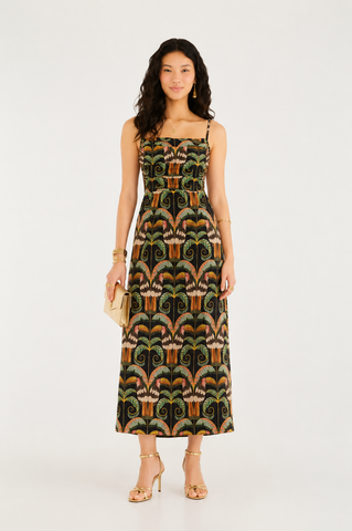VESTIDO LONGO TUCANO REAL FARM PRETO
