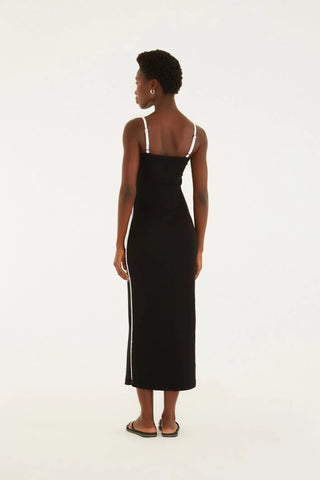 VESTIDO CROPPED VIVO BICOLOR FARM PRETO