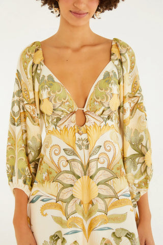 VESTIDO CROPPED JARDIM DE MAR FARM BEGE
