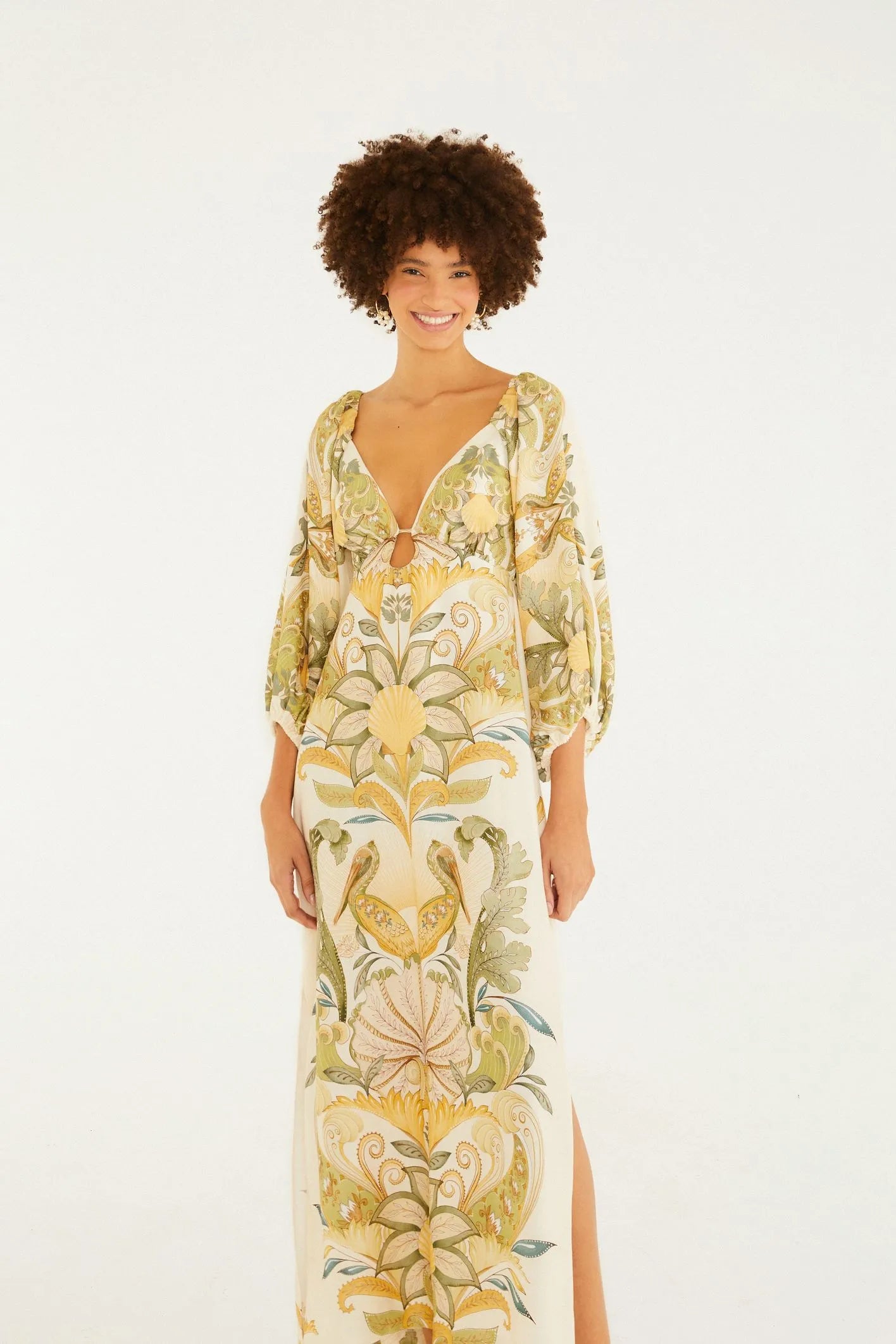 VESTIDO CROPPED JARDIM DE MAR FARM BEGE