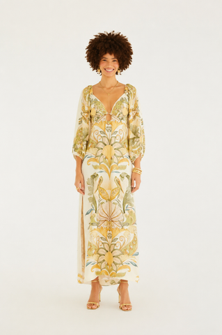 VESTIDO CROPPED JARDIM DE MAR FARM BEGE
