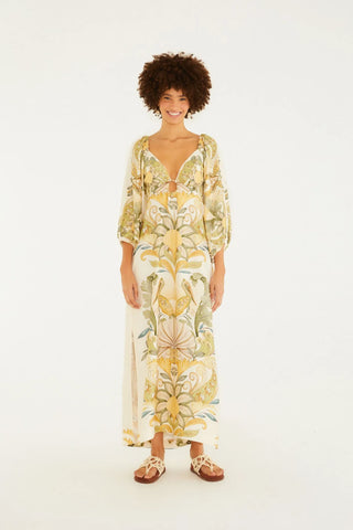 VESTIDO CROPPED JARDIM DE MAR FARM BEGE