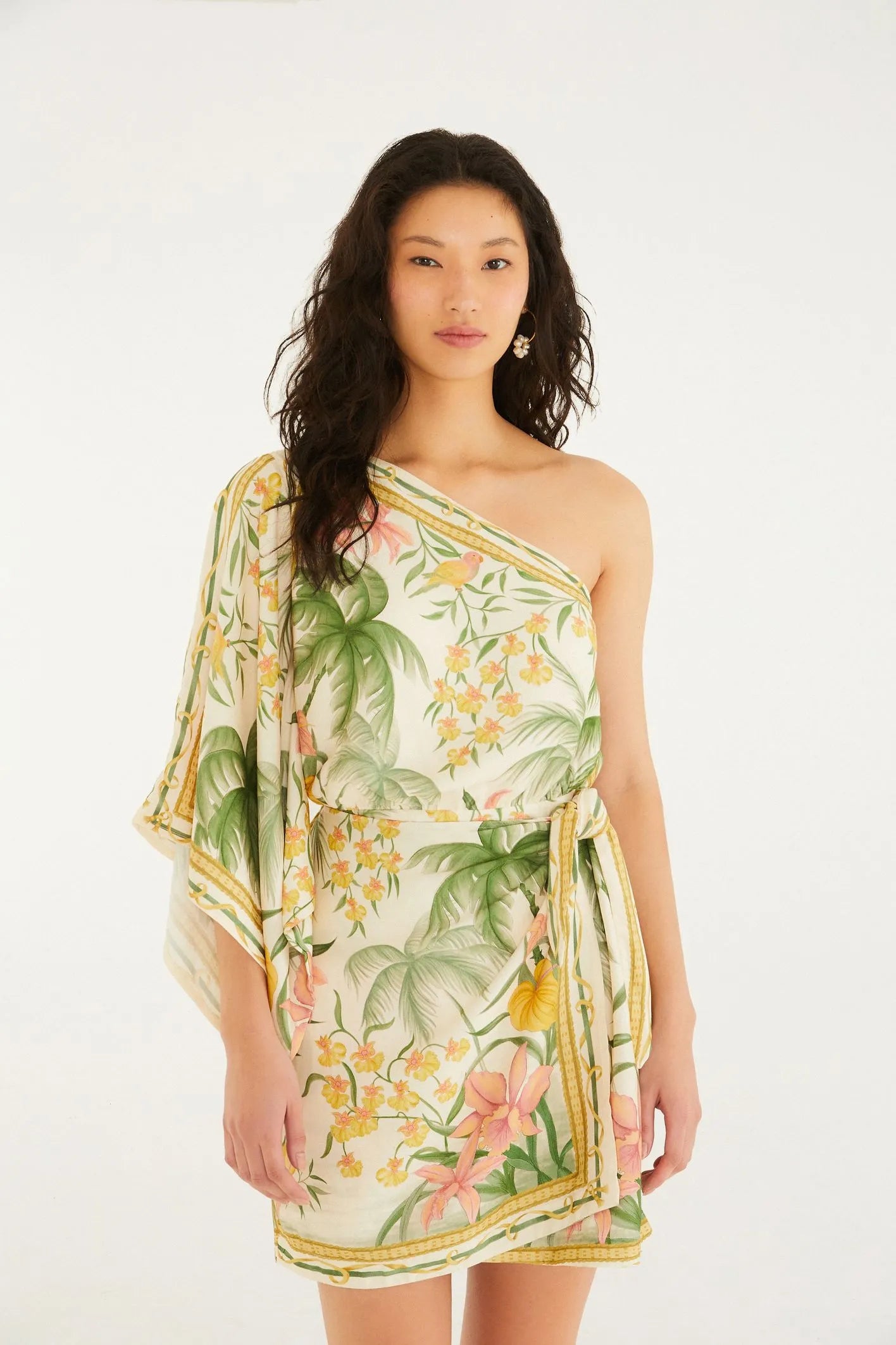 VESTIDO CURTO CAPRI FARM BEGE