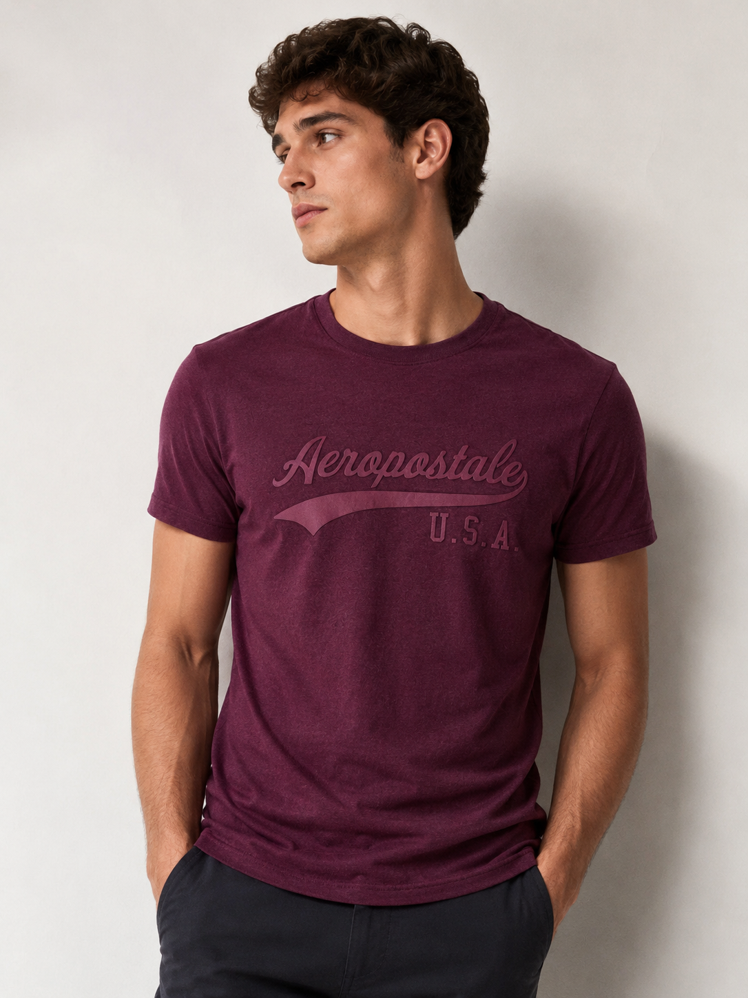 CAMISETA MAS MC SILKADA AEROPOSTALE VINHO