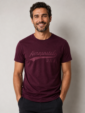 CAMISETA MAS MC SILKADA AEROPOSTALE VINHO