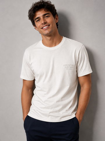 CAMISETA MAS MC SUPIMA AEROPOSTALE OFF WHITE