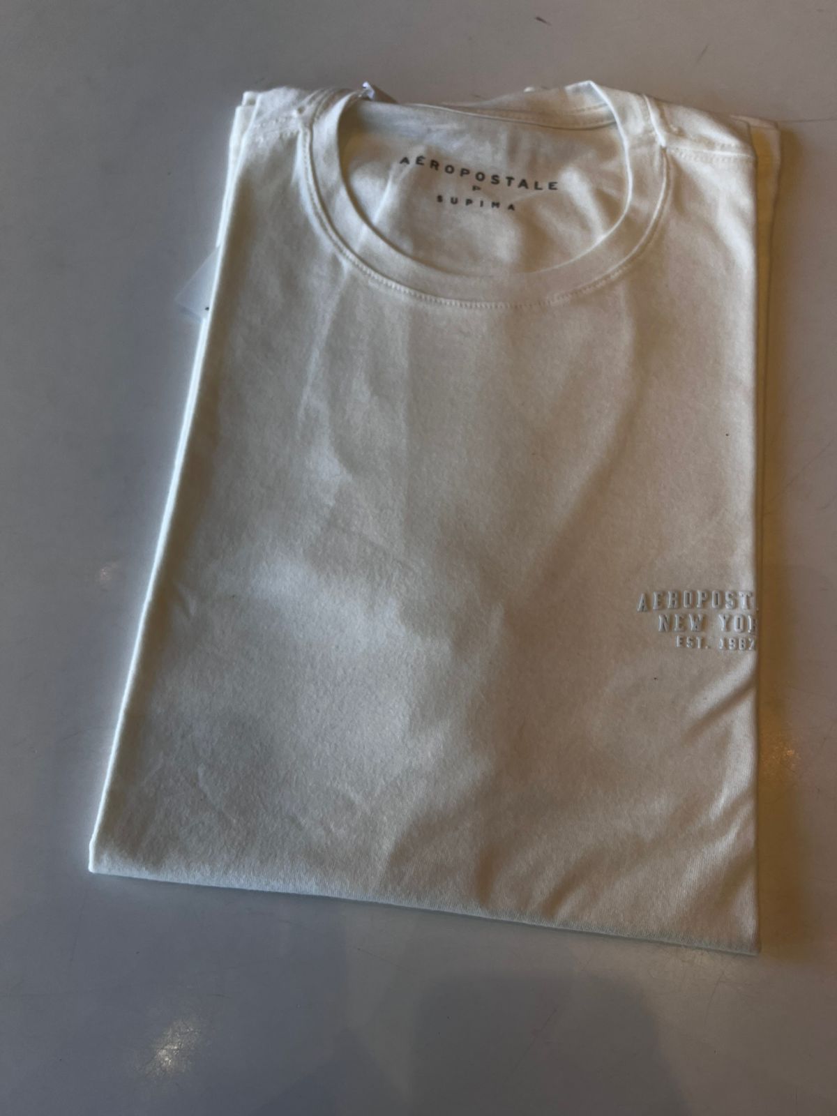 CAMISETA MAS MC SUPIMA AEROPOSTALE OFF WHITE