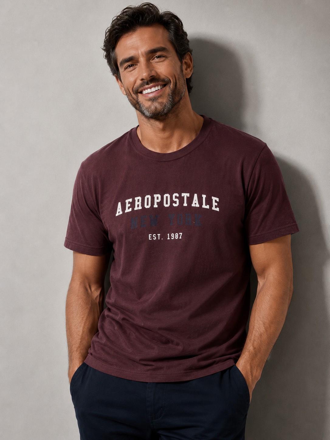 CAMISETA MAS MC SILKADA AEROPOSTALE MARROM