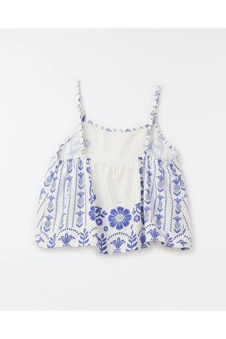 REGATA JUV FEM ESPLENDOR TROPICAL FUTURA BRANCO/AZUL