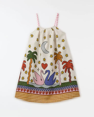 VESTIDO BARRADO PEDALINHO FABULA OFF WHITE
