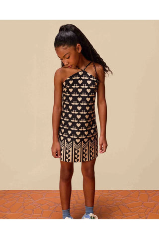 VESTIDO JUV FEM AMOR DE CISNE FUTURA PRETO