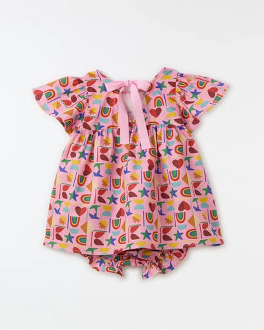 VESTIDO E CALCINHA BB MIL COISAS FABULA ROSA