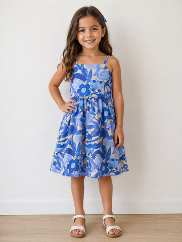 VESTIDO ZOO FLORES FABULA AZUL