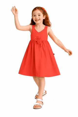 VESTIDO FEM PASSEANDO ALPHABETO LARANJA